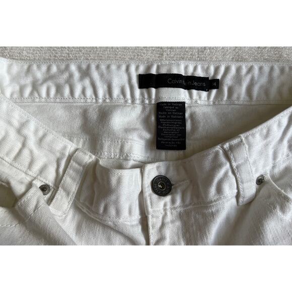Calvin Klein White Denim Shorts Size 14 - Picture 4 of 5